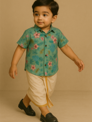 Green Floral Ethnic Shirt