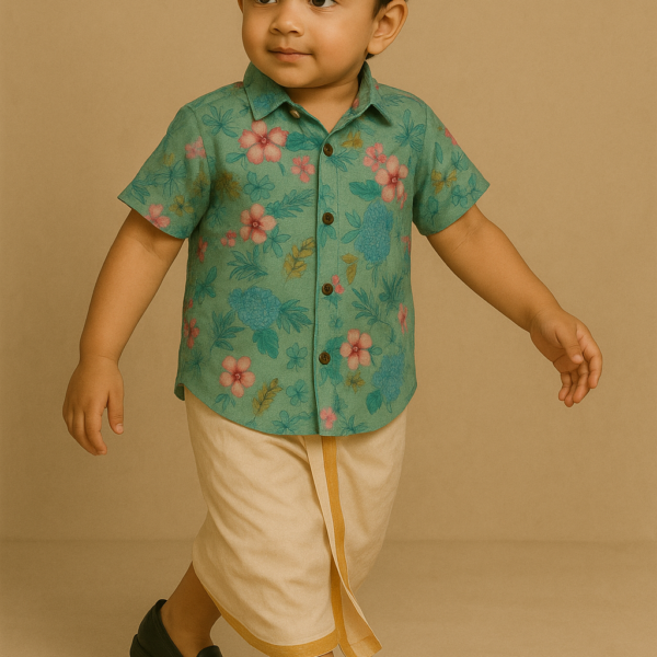 Green Floral Ethnic Shirt