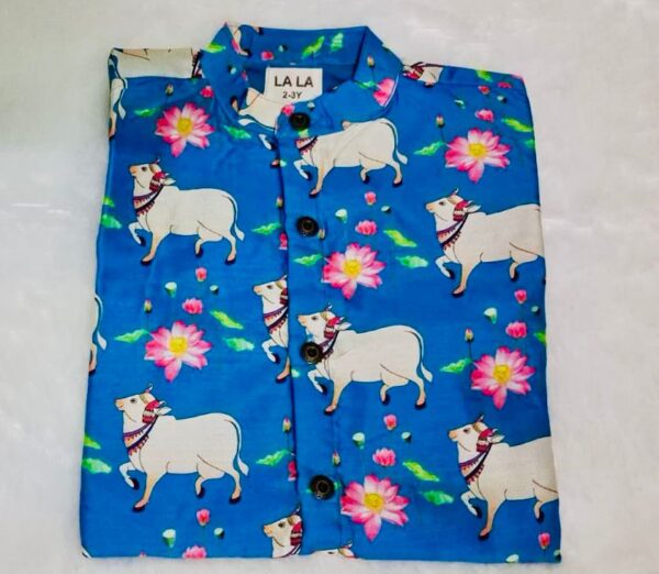 Blue Pichhwai Ethnic Shirt