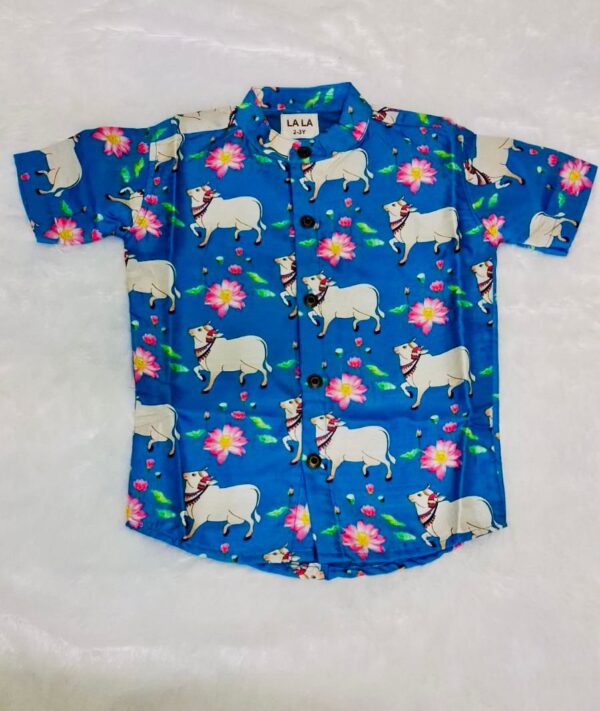 Blue Pichhwai Ethnic Shirt