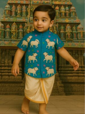 Blue Pichhwai Ethnic Shirt