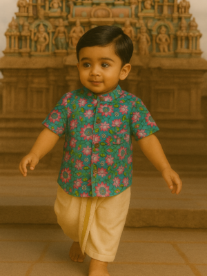 Turquoise Blue Lotus Ethnic fashion