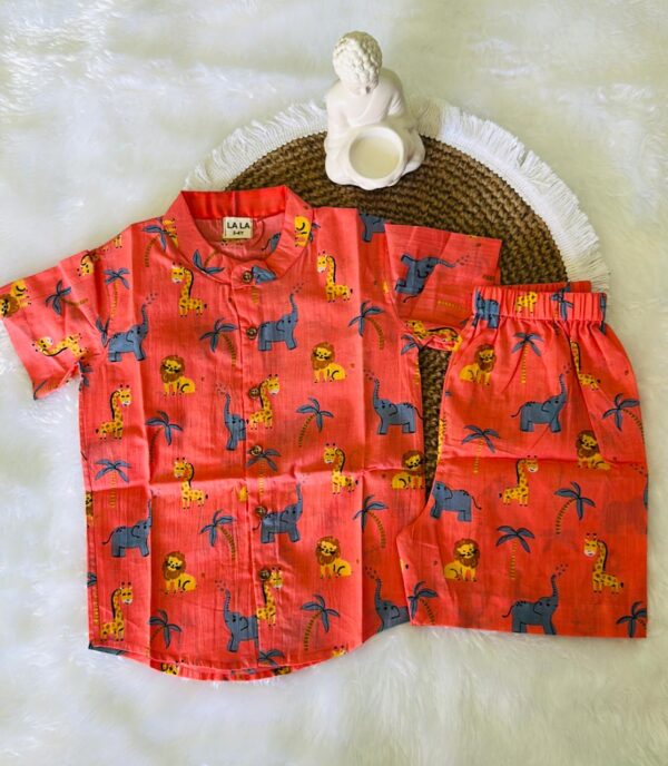 Peach Animal Print Co-Ord Set Dress