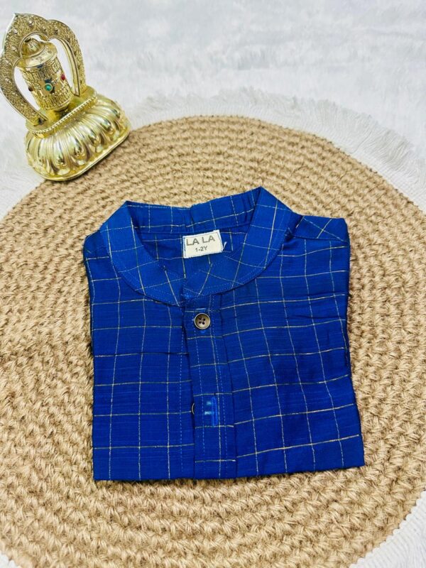 Blue Checked Ethnic Shirt