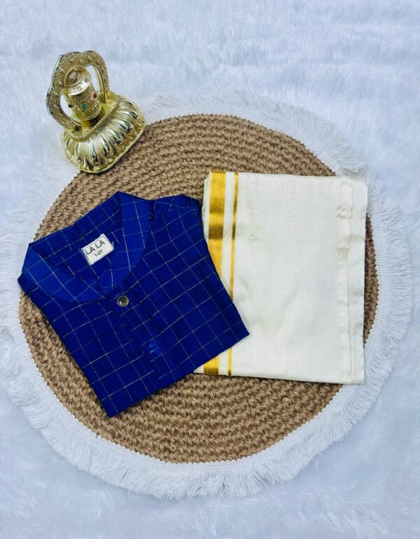 Blue Checked Ethnic Shirt