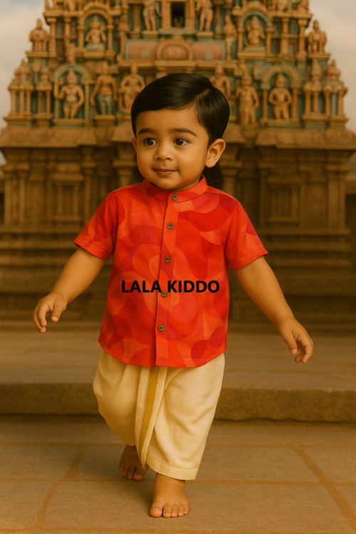 Peach Tissue Ethnic Shirt