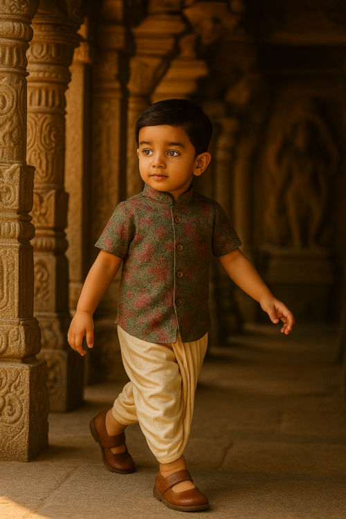 Grey Floral Ethnic Shirt