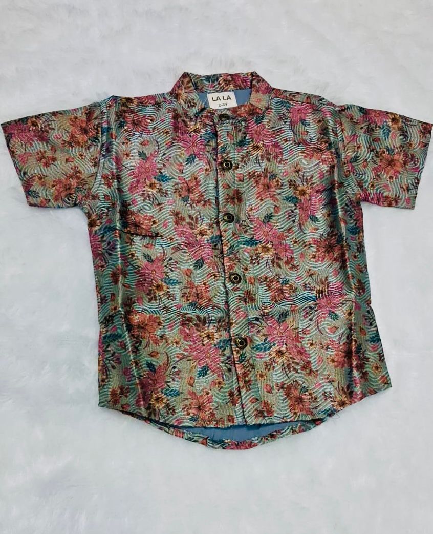 Grey Floral Ethnic Shirt - Image 2
