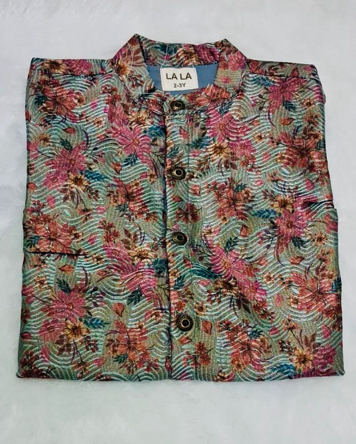 Grey Floral Ethnic Shirt - Image 3