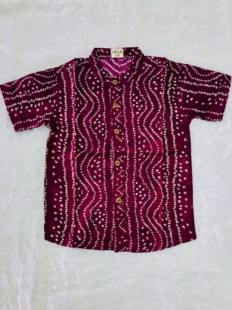 Royal Purple Bandhani Cotton Shirt - Image 2